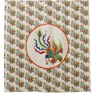 Chinese Rooster Art  Shower Curtain