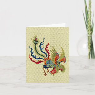 Chinese Rooster Design Blank Note Card
