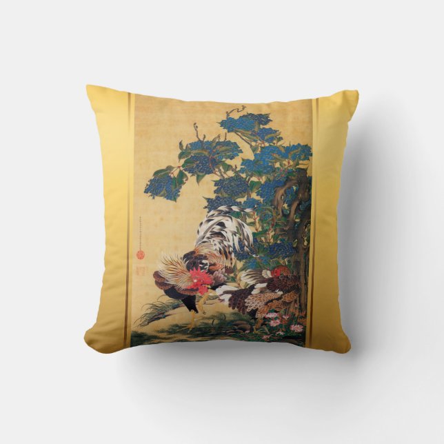 Chinese Rooster New Year 2017 Japanese Art Pillow1 Cushion (Front)