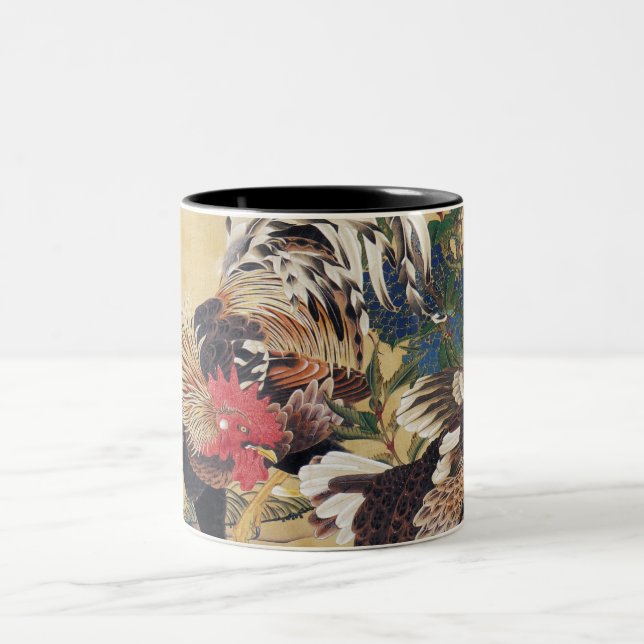 Chinese Rooster New Year 2017 Japanese painting M Two-Tone Coffee Mug (Center)