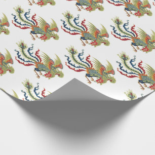 Chinese rooster wrapping paper