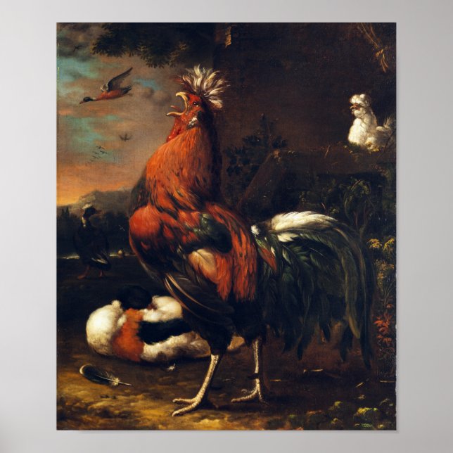 Chinese Rooster Year 2017 European painting Poster (Front)