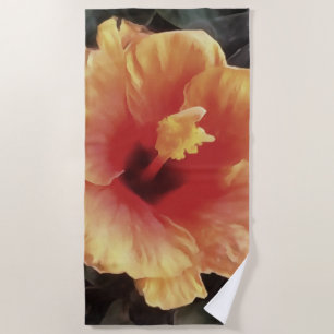Chinese Rose Flower Artistic Floral Bloom Beach Towel