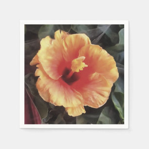 Chinese Rose Flower Artistic Floral Bloom Napkin
