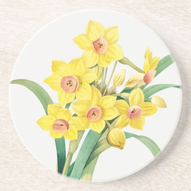Chinese Sacred Lily, Pierre-Joseph Redouté,  Coaster (Front)