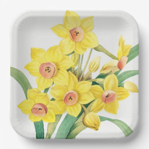 Chinese Sacred Lily, Pierre-Joseph Redouté, Paper Plate