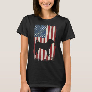Chinese Shar Pei American Flag Usa Dog T-Shirt
