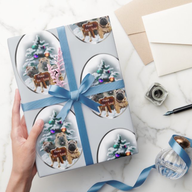 Chinese Shar-Pei Christmas Wrapping Paper (Gifting)