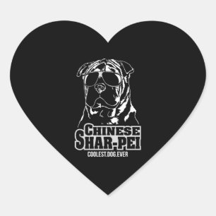 Chinese Shar-Pei coolest dog ever dog mum Heart Sticker