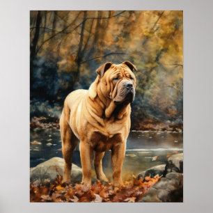 Chinese Shar-Pei Dog Art Print Poster