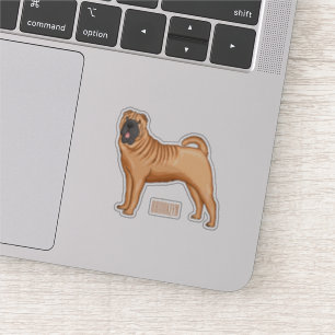 Chinese Shar-Pei dog cartoon illustration