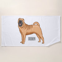 Chinese Shar-Pei dog cartoon illustration