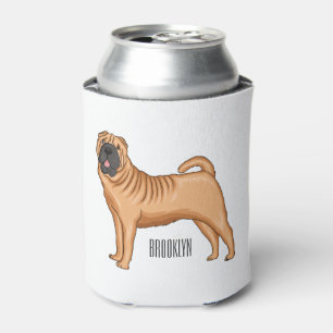 Chinese Shar-Pei dog cartoon illustration Can Cooler