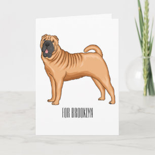 Chinese Shar-Pei dog cartoon illustration Card