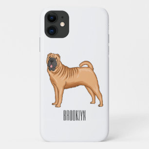 Chinese Shar-Pei dog cartoon illustration iPhone 11 Case