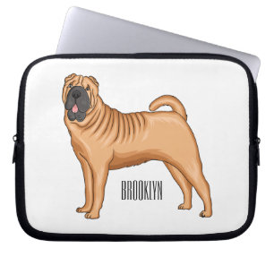 Chinese Shar-Pei dog cartoon illustration  Laptop Sleeve
