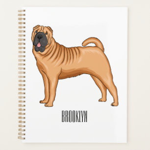 Chinese Shar-Pei dog cartoon illustration Planner