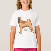Chinese Shar-Pei dog cartoon illustration