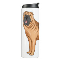 Chinese Shar-Pei dog cartoon illustration