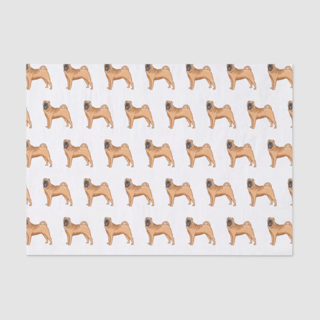 Chinese Shar-Pei dog cartoon illustration Tissue Paper (Front)