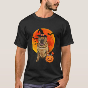 Chinese Shar-Pei Dog Halloween Jack O Lantern Pump T-Shirt