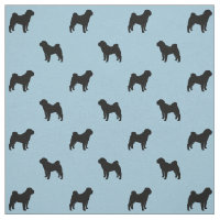 Chinese Shar-Pei Dog Silhouettes Black and Blue