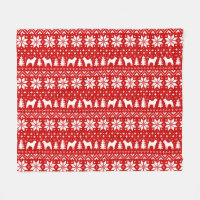 Chinese Shar Pei Dog Silhouettes Christmas Pattern