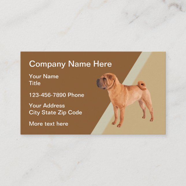 Chinese Shar-Pei Dog Theme Business Card (Front)