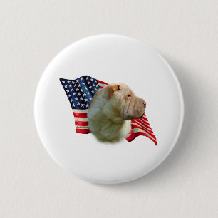 Chinese Shar-Pei Flag 6 Cm Round Badge