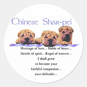 Chinese Shar-pei Gifts Classic Round Sticker