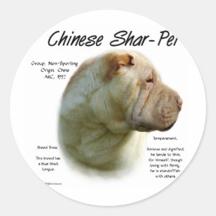 Chinese Shar Pei History; chinese shar-pei Classic Round Sticker