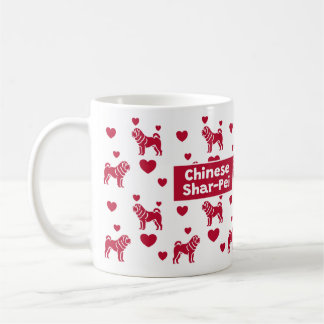 Chinese Shar-Pei Mug With Red Hearts