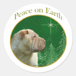 Chinese Shar-Pei Peace Classic Round Sticker