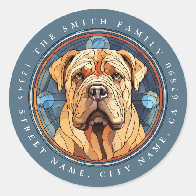 Chinese Shar Pei Round Stickers (Front)