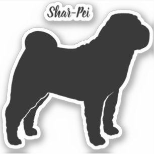 Chinese Shar-Pei Silhouette Dog Vinyl Sticker