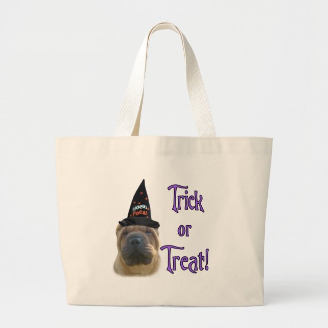 Chinese Shar-Pei Trick Large Tote Bag (Front)