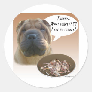 Chinese Shar Pei Turkey Classic Round Sticker