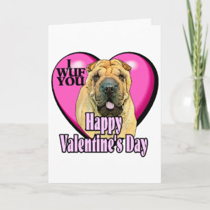 Chinese Shar-Pei Valentines Day Holiday Card