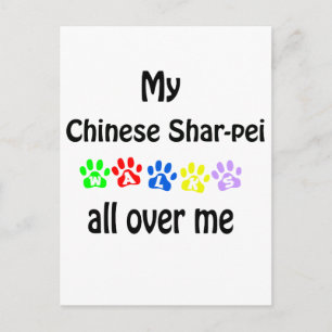 Chinese Shar-Pei Walks Design Postcard