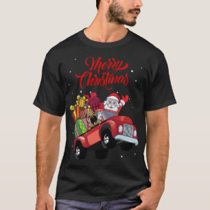 Chinese Shar-Pei With Santa Claus In Red Truck Dog T-Shirt