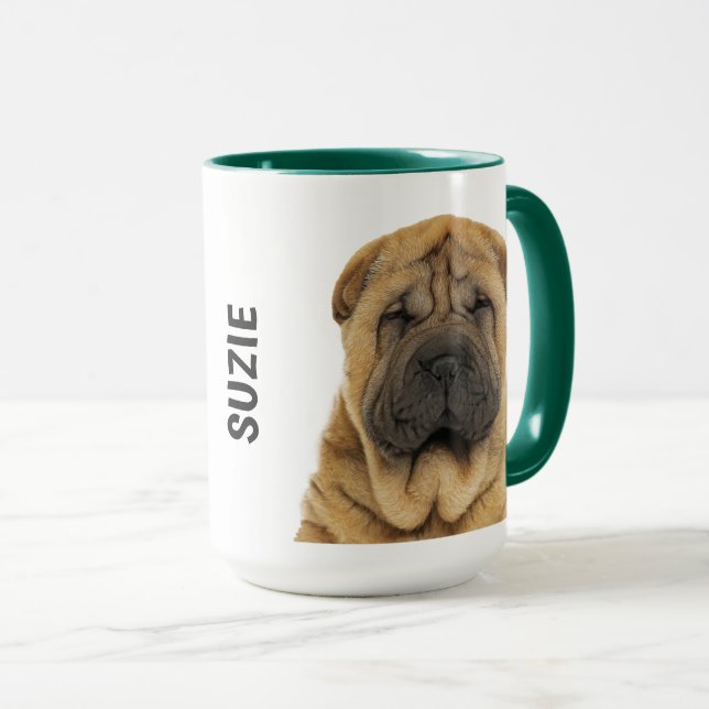 Chinese Sharpei Personalised Mug (Front Right)