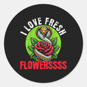 Chinese Snake Lunar New Year 2025 I Love Fresh Flo Classic Round Sticker