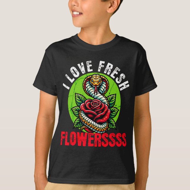 Chinese Snake Lunar New Year 2025 I Love Fresh Flo T-Shirt (Front)