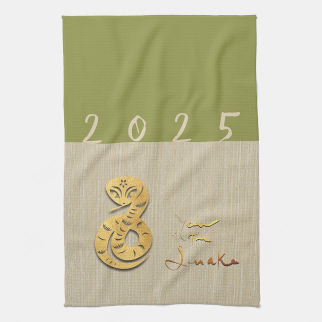 Chinese Snake Year 2025 choose colour KT Tea Towel (Vertical)