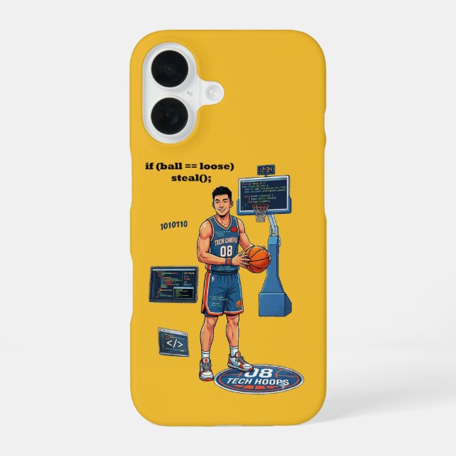 Chinese Software Engineer Playing Basketball URM iPhone 16 Case (Back)