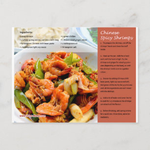 Chinese Spicy Shrimps Recipe Postcard