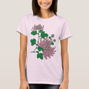 Chinese spider chrysanthemums  - coral pink T-Shirt