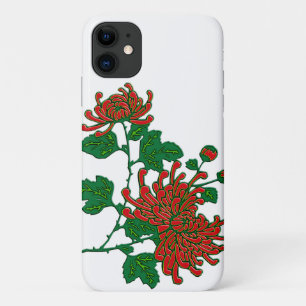 Chinese spider chrysanthemums  - deep red iPhone 11 case
