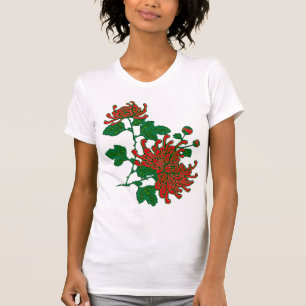 Chinese spider chrysanthemums - deep red T-Shirt