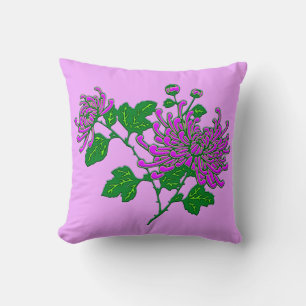 Chinese spider chrysanthemums - lavender cushion